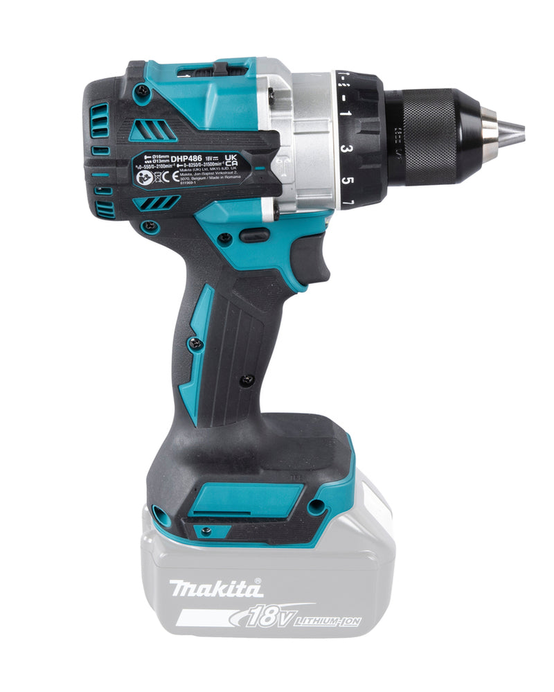 MAKITA - TRAPANO AVVITATORE CON PERCUSSIONE LXT - DHP486ZJ - CORPO MACCHINA E VALIGETTA MAKPAC