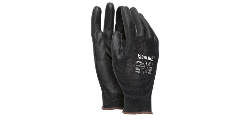 ISSALINE - GUANTO POLIESTERE SPALMATO PU - NERO