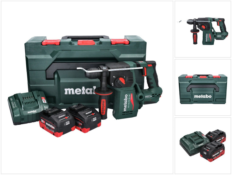 METABO - KH 18 LTX 24 MARTELLO A BATTERIA CON DUE BATTERIE DA 5,2 AH, UN CARICABATTERIA E METABOX