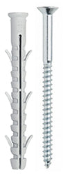 TASSELLO IN NYLON CON 2 ALETTE E VITE TPS A CROCE ZINCATA 8 X 60
