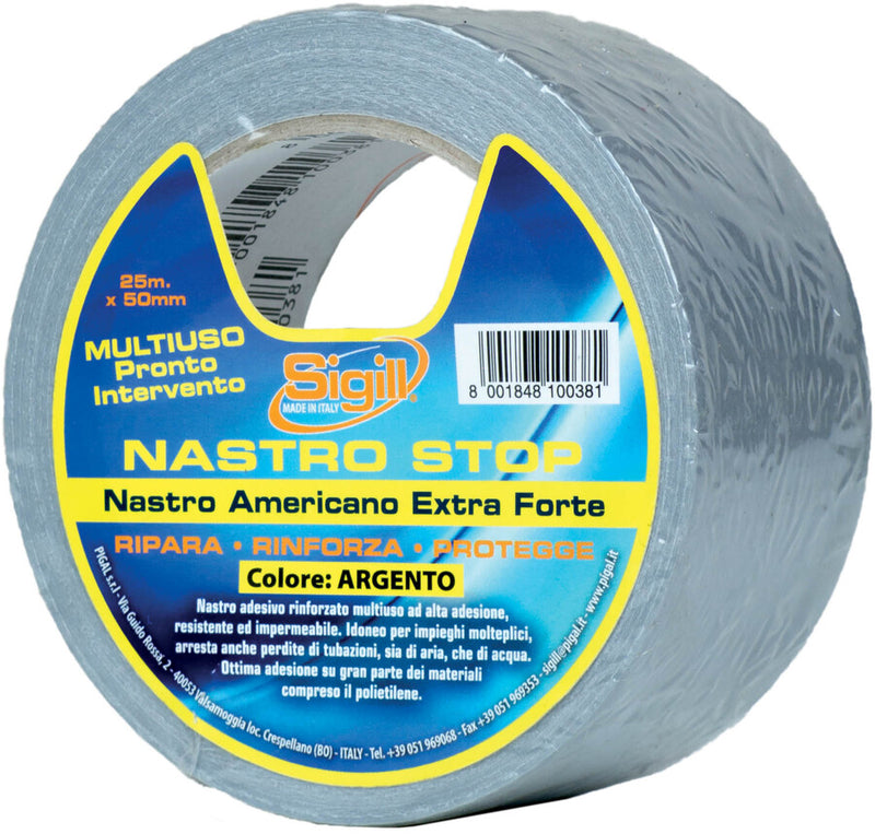 SIGILL - NASTRO STOP ARGENTO 50MM X 25 MT.