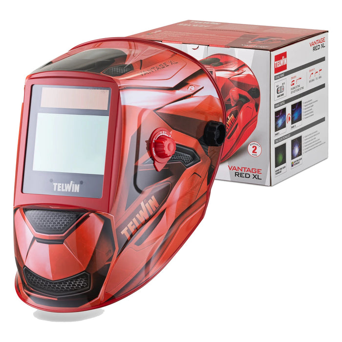 TELWIN - VANTAGE RED XL MASCHERA MMA/MIG - MAG/TIG - 802936 - WELDING HELMETS