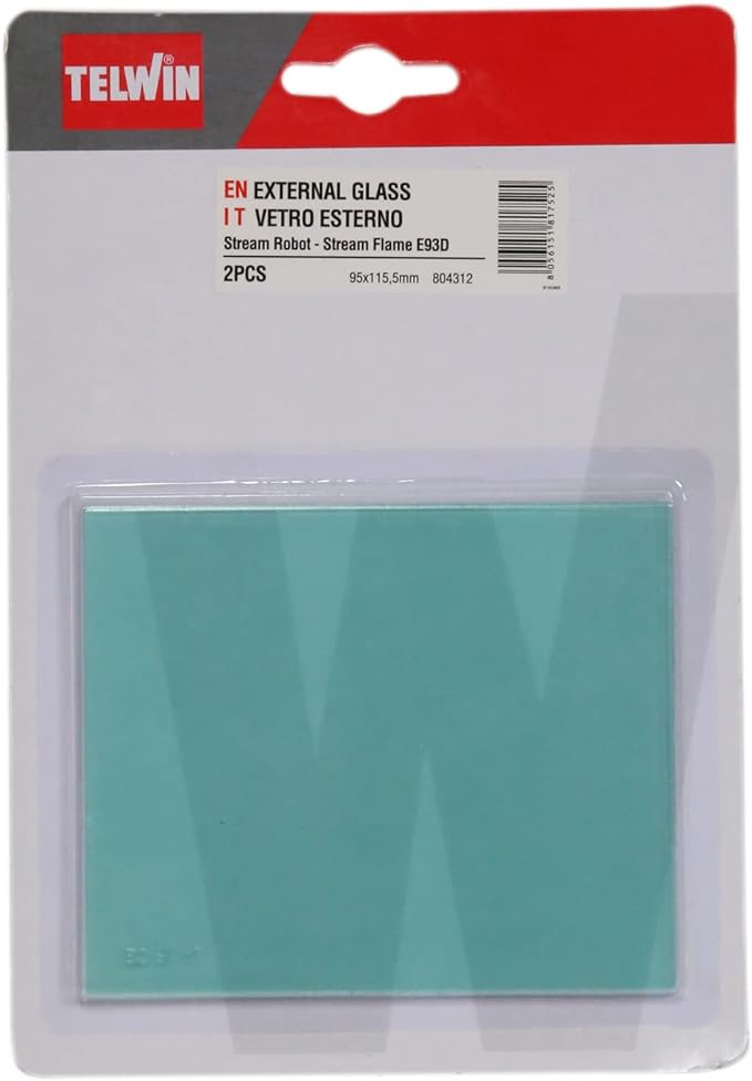 TELWIN KIT 2 PEZZI VETRO ESTERNO 95X115.5 MM - 804312 - RICAMBIO WELDING HELMETS