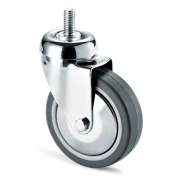 AVO - RUOTA ARREDAMENTO CROMATA C/PERNO M10X30 - GOMMA - D. 60 X 18MM.