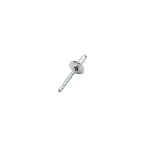 RIVETTO IN ALLUMINIO TESTA BOMBATA LARGA CON CHIODO IN ACCIAIO ZINCATO 4 X 10 - 100 PEZZI