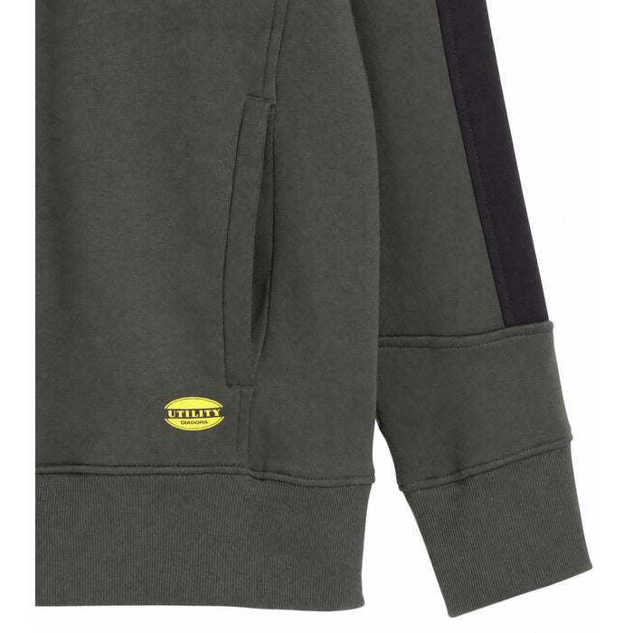 DIADORA UTILITY - FELPA SWEATSHIRT FZ LITEWORK - GRIGIO ACCIAIO