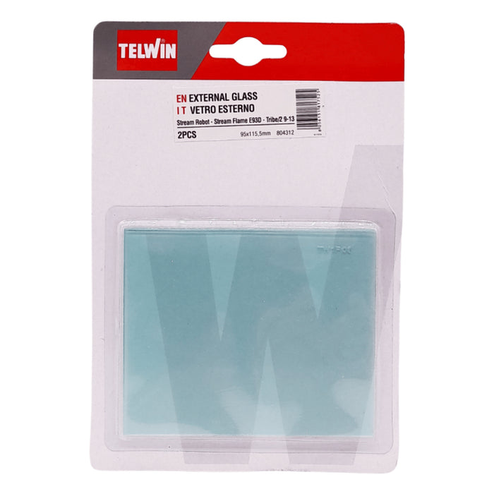 TELWIN KIT 2 PEZZI VETRO ESTERNO 95X115.5 MM - 804312 - RICAMBIO WELDING HELMETS